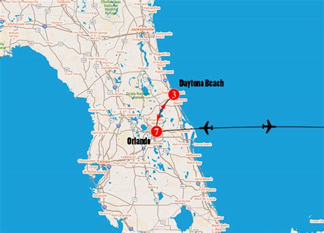 distance between daytona beach and orlando|daytona to orlando map.